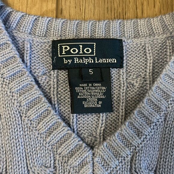 ((2 PIECE)) BOYS POLO RALPH LAUREN SWEATER VEST AND BUTTON DOWN SIZE 4/5 - Picture 3 of 7